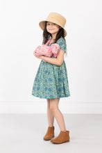 Teal Rose Wrap Dress – Kids Block Printed Wrap Dress