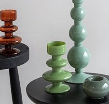 Tall Recycled Glass Tealight Holders- (Various Colors)
