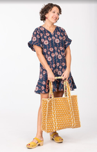 Mustard & Floral Tapestry Block Print Tote