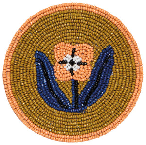 Hand-Beaded Teppi Floral Coasters (Set of 4)