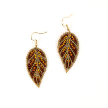 Emerald Leaf Fair Trade Beaded Earrings (Multiple Colors)