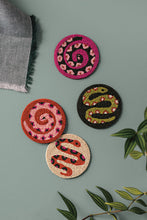 Hand-Beaded Snakes Coasters (Set of 4)