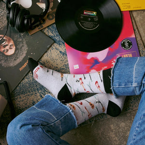 Socks That Support Music (Gray Guitars)