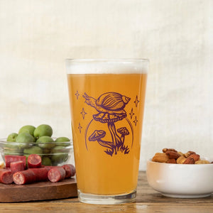 Snail Mushroom Pint Glass