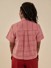 Benji Button Down in Mod Block Terracotta Blush