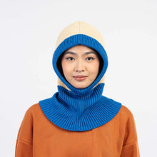 Blue Colorblock Knit Hood