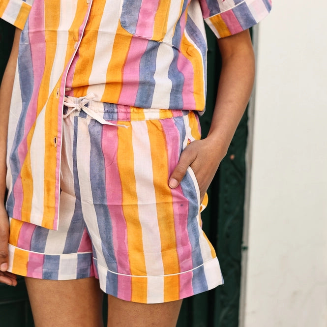 Short Pajama Sets: Top, Shorts, & Matching Bag (Assorted Styles)