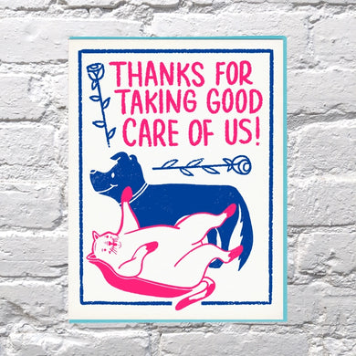 Taking Good Care Of Us Thank You Card