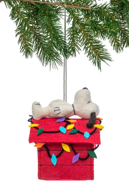 Fair Trade Felt Christmas Snoopy Ornament – Handmade Holiday Decoration