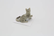 Silver Russian Blue Kitten Porcelain Miniature