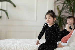 Black Polkadot Bamboo Pajama Set