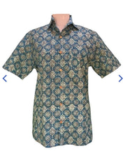 Men's Button Down Shirt— Blue Medallion