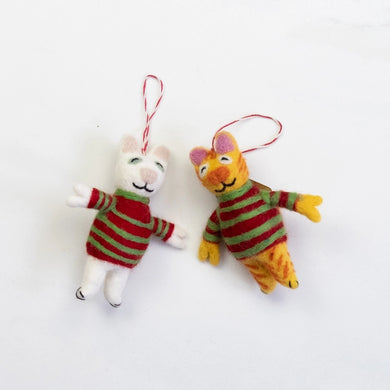 Fair Trade Cats in Sweaters Ornaments