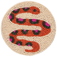 Hand-Beaded Snakes Coasters (Set of 4)
