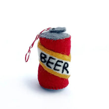 Beer Can Fair Trade Felt Wool Ornament