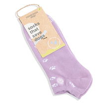 Ankle Socks That Save Dogs (Purple Paw Prints)