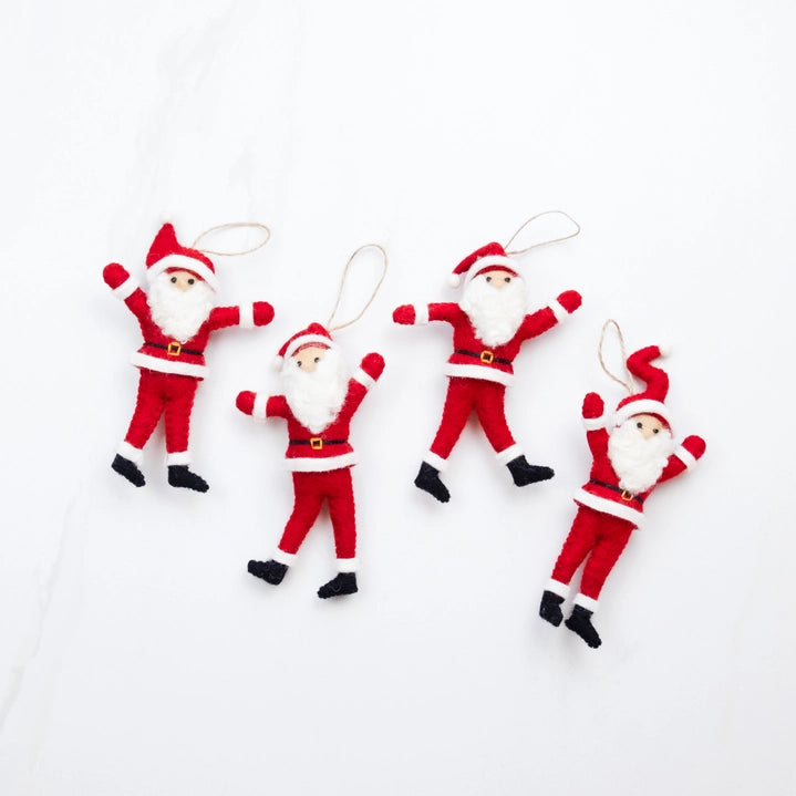 Dancing Santa Fair Trade Felt Ornaments