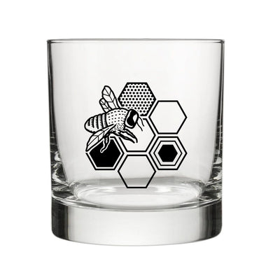 Honey Bee Rocks Glass