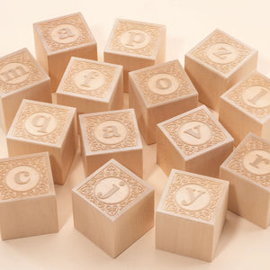 Bare Wood Alphabet Blocks