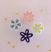 Hand-Painted Flower Stud Earrings Set