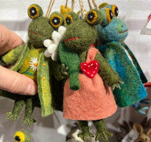 Fair Trade Fancy Frogs Felt Ornaments