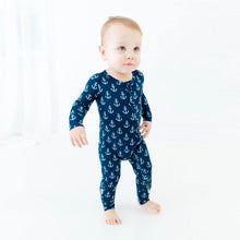 Hooked On You Nautical Bamboo Baby Convertible Footie Pjs