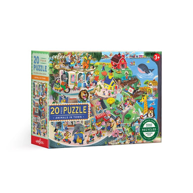 Animals in Town 20 Piece Rectangle Puzzle