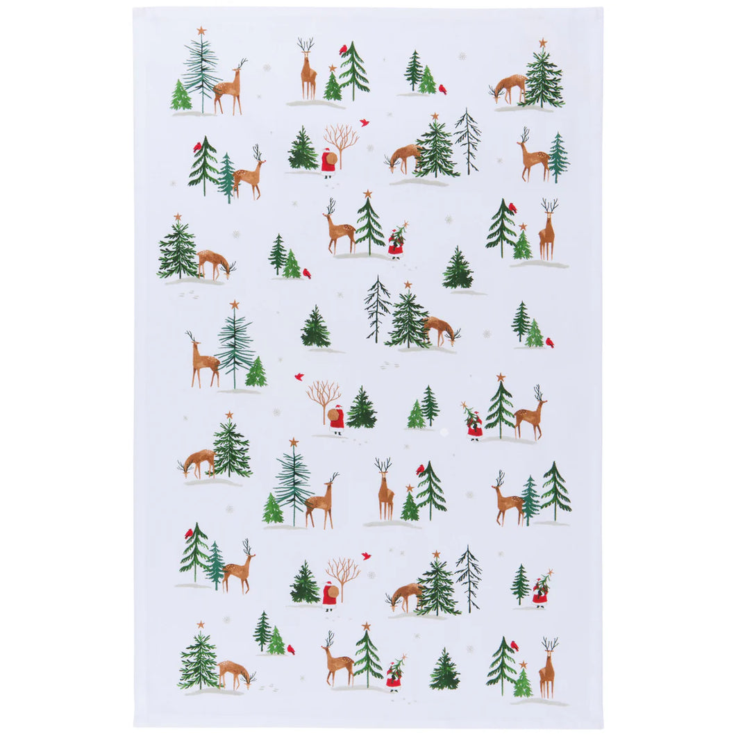 Santa's Reindeer Tea Towel/Dishtowel