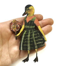Duck Girl Wood Magnet
