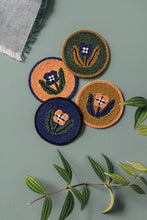 Hand-Beaded Teppi Floral Coasters (Set of 4)