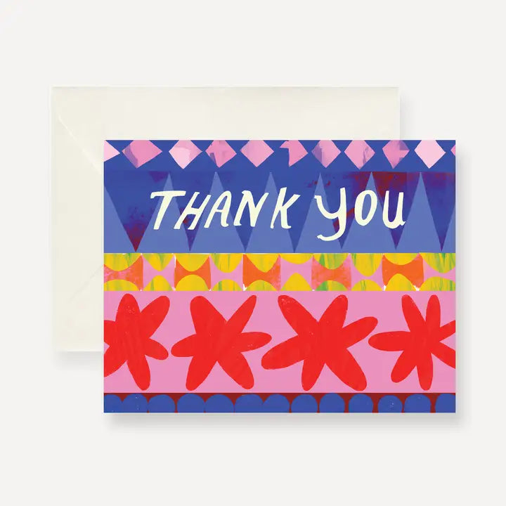 Thank You Blue Pattern Greeting Card