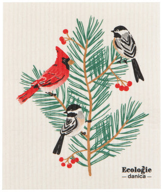 Birds & Boughs Winter Swedish Dishcloth