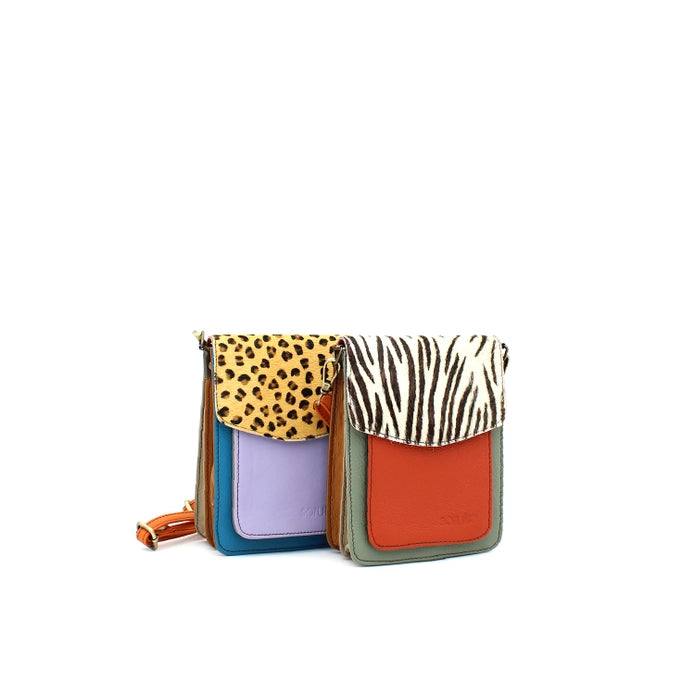 Aiko Print Recycled Leather Crossbody Bag