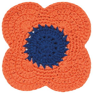 Handmade Poppy Crocheted Coasters (Set of 4)