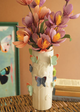 Ceramic Vase With Colorful Butterflies