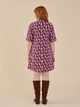Ellie Mock Neck Swing Dress in Lounge Cats Plum