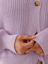 Fisherman Fair Trade Cotton Cardigan - Lilac