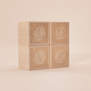 Bare Wood Alphabet Blocks