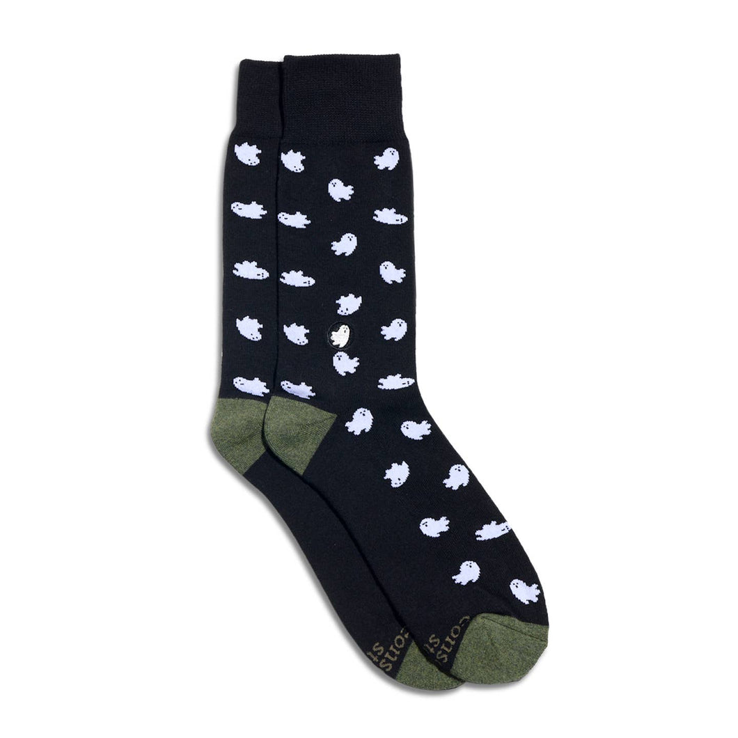 Socks That Support Mental Health (Black Ghosts)