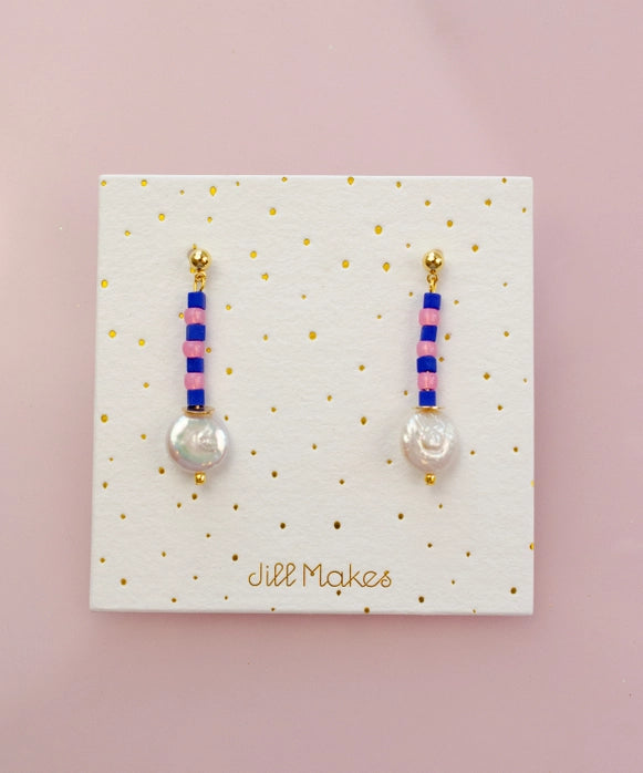 Seedbead and Pearl Earrings