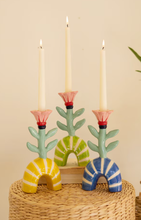 Ceramic Flower Taper Candle Holders