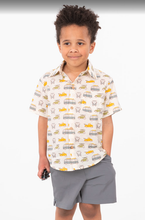 Retro Road Trip – Boys’ Cotton Shirt with Coconut Buttons