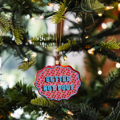 Better Not Pout Scallop Glass Ornament