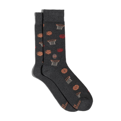 Socks That Support Youth Sports (Gray Basketballs)