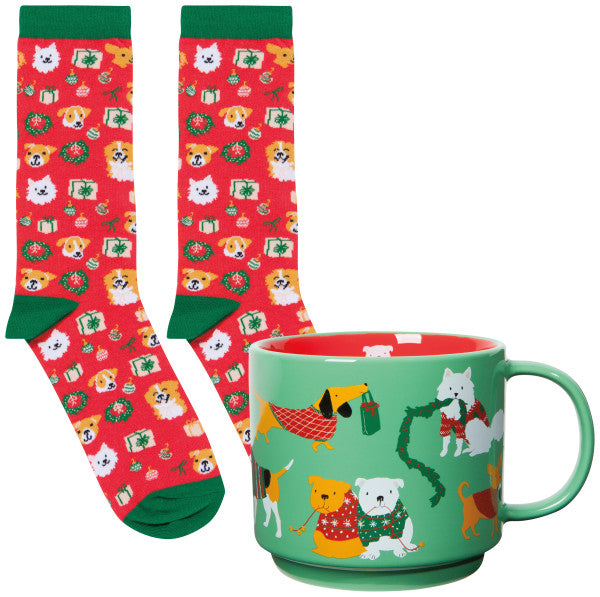 Mug & Sock Set - Holiday Hounds