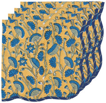 Fan Flower Block Print Napkins (Set of 4)