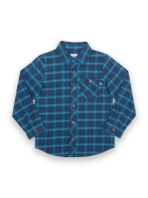 Navy & Blue Organic Cotton Kids Flannel