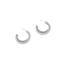 Waterproof Silver Braided Hoops