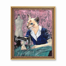 Sewing Cat Art Print