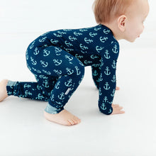 Hooked On You Nautical Bamboo Baby Convertible Footie Pjs